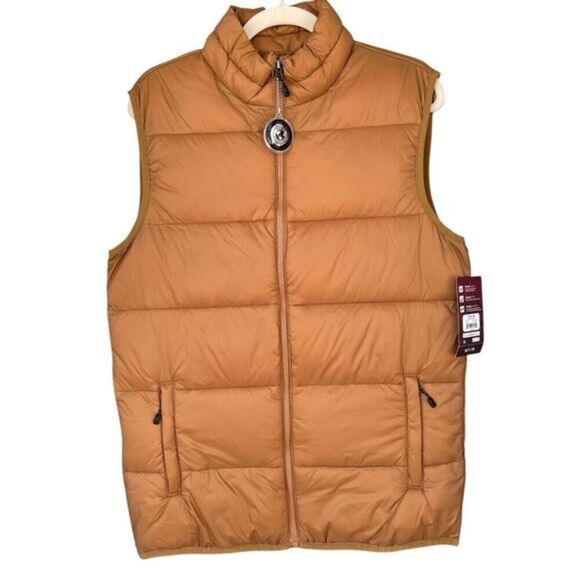 SwissTech Men's Peak‎ Technology Puffer Vest Tan Small - Picture 1 of 5